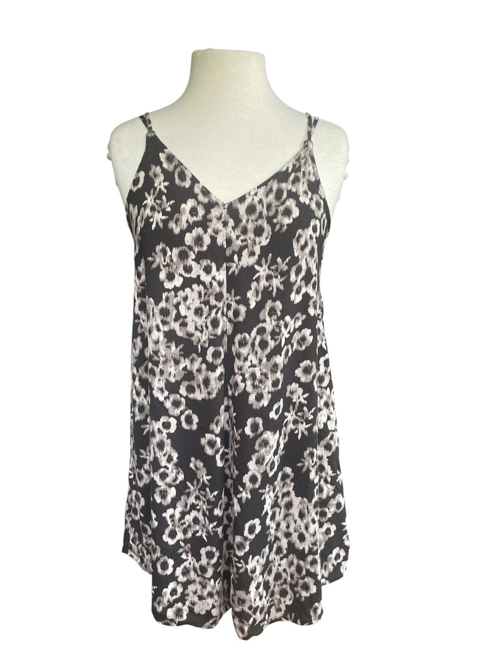 Abercrombie & Fitch Floral Slip Mini Summer Dress Strappy Small Black & White